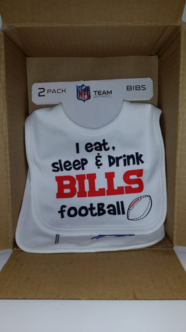 Buffalo Bills White 2-Pack Infant Bibs